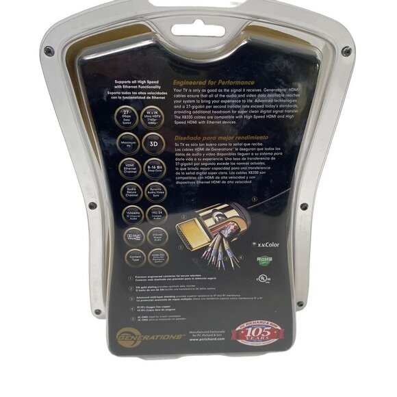 HDMI High Speed Cable with Ethernet 27 Gbps 8 FT 8200 Series NEW - Picture 2 of 8